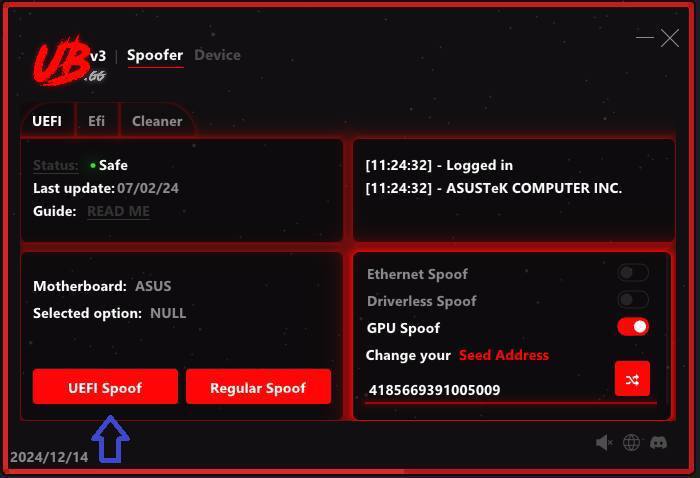 UBGG V3 permanent spoof